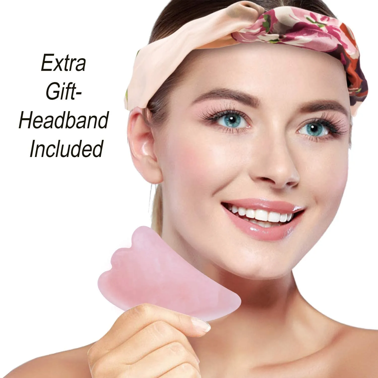 New in box! Rose Quartz Roller For Face & Gua Sha Set, 100% Natural Facial Roller Rose Quartz Massage Roller, Anti Aging Rose Quartz Gua Sha Scraping Massage Tool for Eyes Neck Body Wrinkles Puffiness, No Squeaks