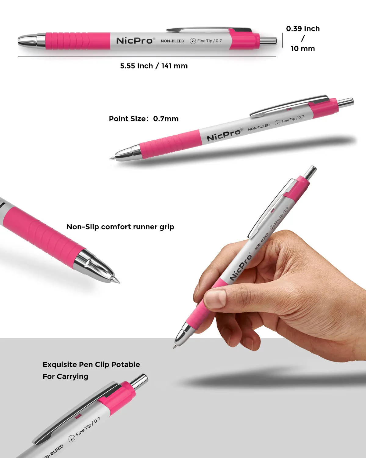 Nicpro 8 PCS Bible Pens No Bleed Through,Colors Highlighter Journal Ballpoint Ink Note Taking 0.7 mm Planner Drawing Writing Bullet Journaling Pen Set