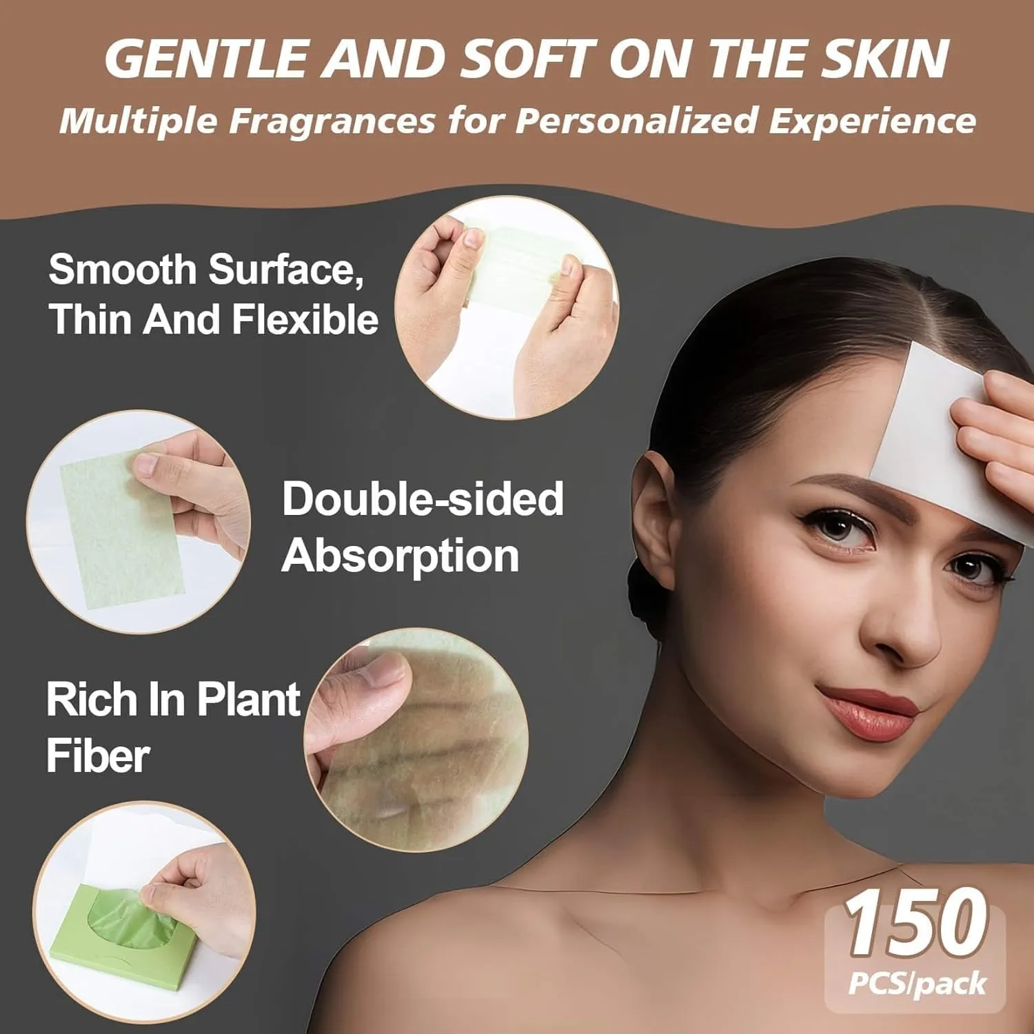 Oil Blotting Sheets for Face -  5 Scents,750 Counts Oil Absorbing Sheets Blotting Paper for Oily Control Skin Paper,Must Have Face Oil Sheets Premium Bamboo Charcoal Blotter Paper for Women