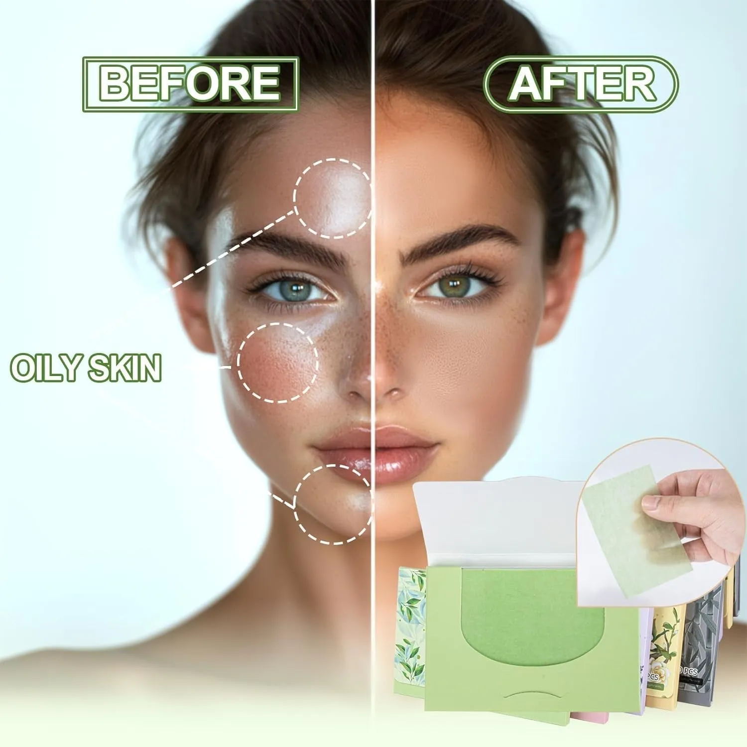 Oil Blotting Sheets for Face -  5 Scents,750 Counts Oil Absorbing Sheets Blotting Paper for Oily Control Skin Paper,Must Have Face Oil Sheets Premium Bamboo Charcoal Blotter Paper for Women