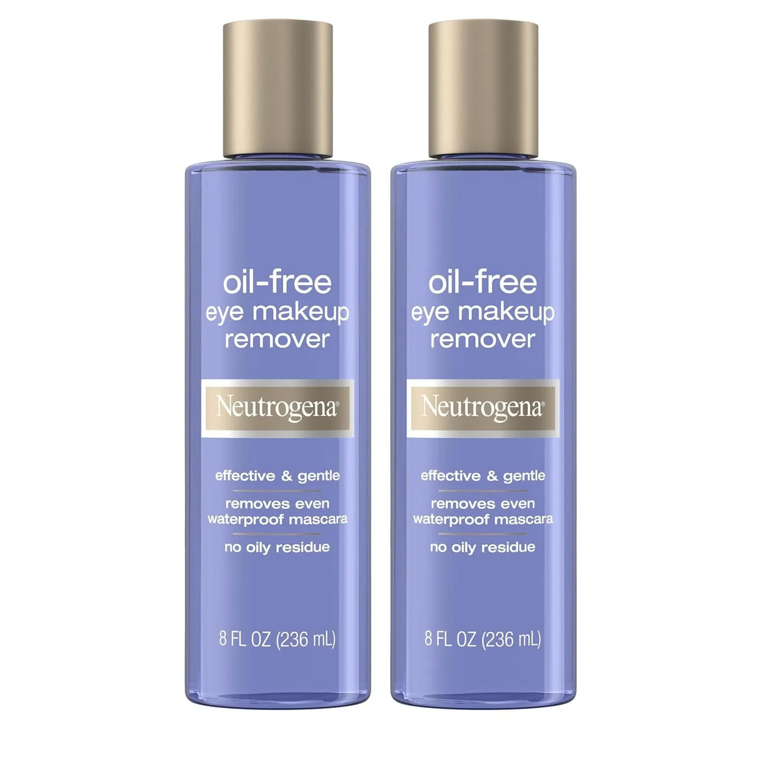 Oil-Free Eye Makeup Remover & Cleanser, Gentle & Non-Greasy Makeup Remover for Waterproof Mascara, 8 Fl. Oz, 2 Pack
