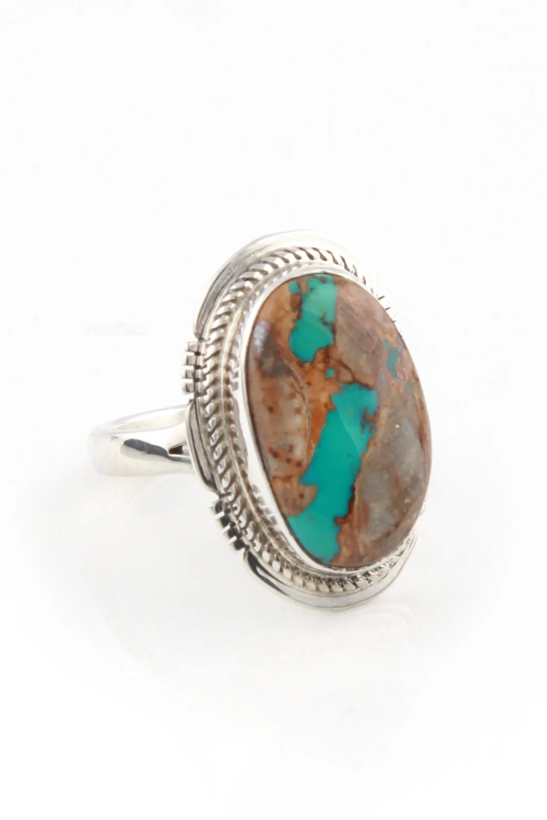 Oval Boulder Turquoise Ring (Size 8)
