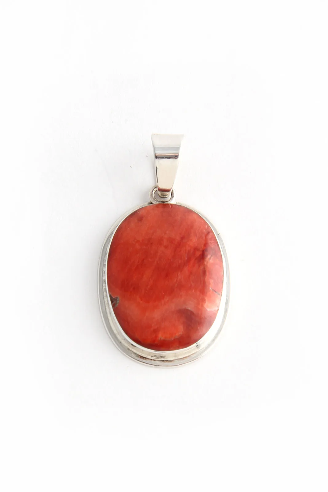 Oval Orange Shell Oyster Pendant