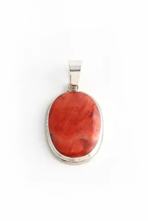 Oval Orange Shell Oyster Pendant
