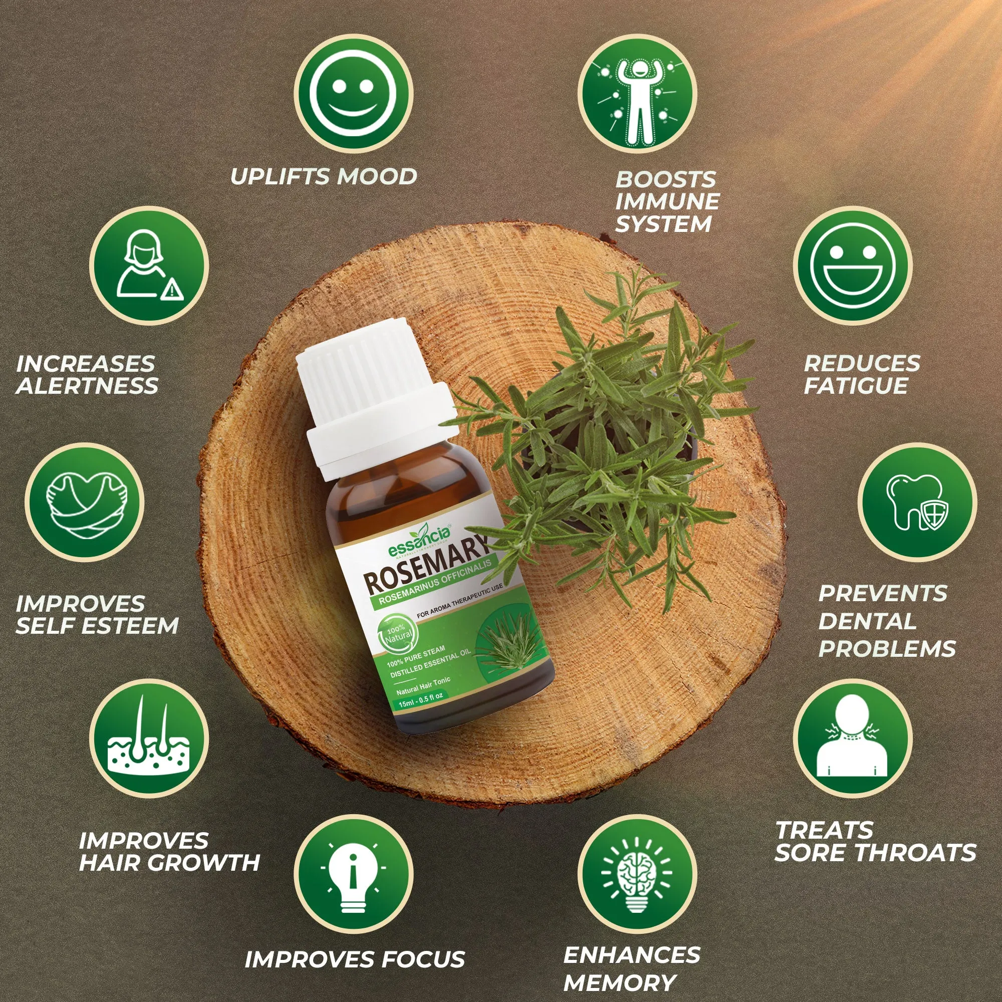 Pack of 10 Essential & Carrier Oils (Tea Tree, Lavender, Orange, Peppermint, Eucalyptus, Rosemary & Jojoba, Argan, Avocado, Rosehip)