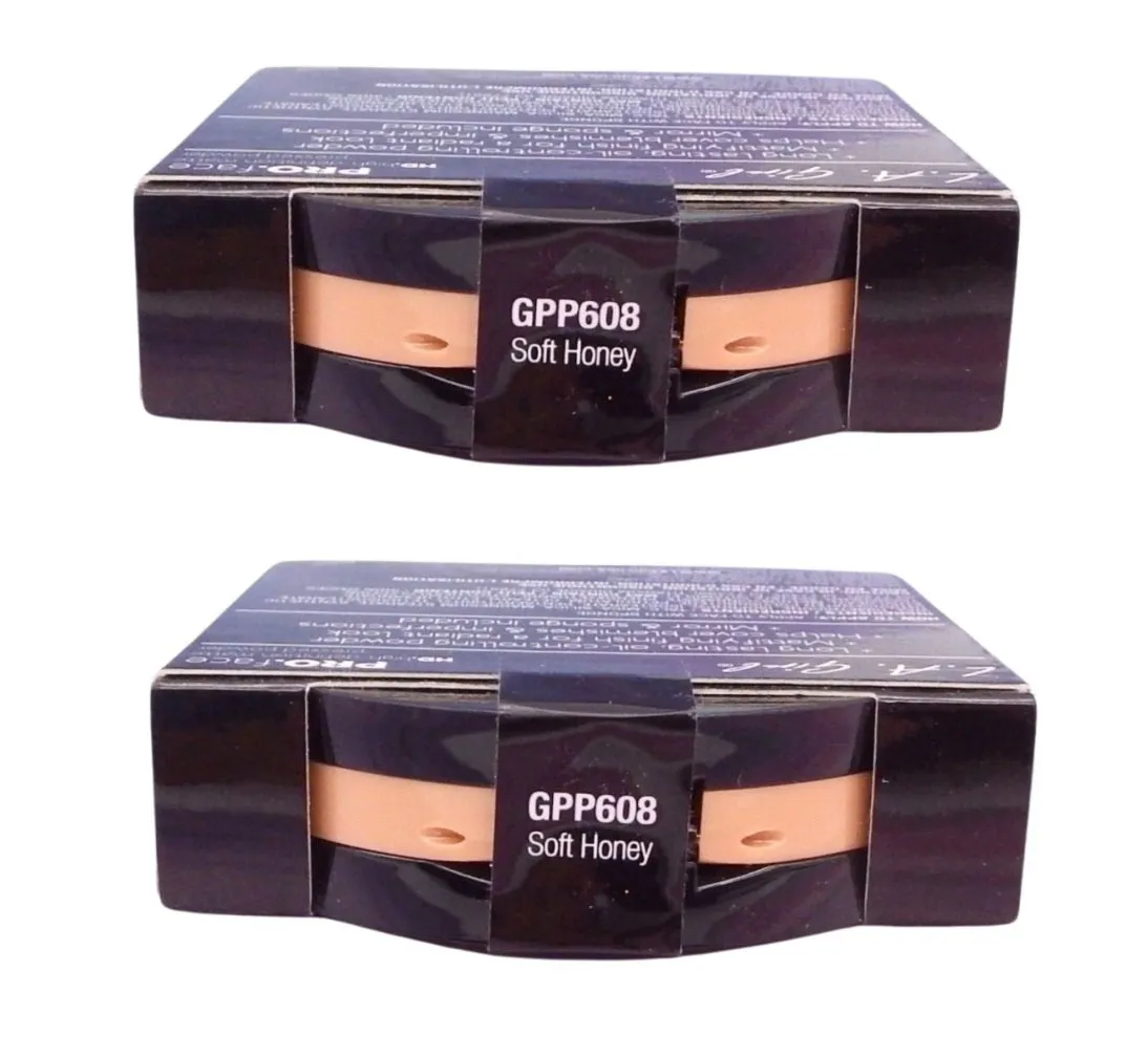 Pack of 2 L.A. Girl PRO Face High Definition Matte Pressed Powder, Soft Honey GPP608