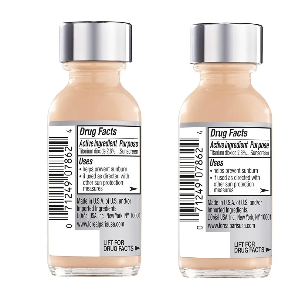 Pack of 2 L'Oreal Paris Makeup True Match Super-Blendable Liquid Foundation, Natural Buff N3