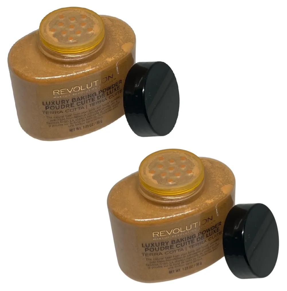 Pack of 2 Makeup Revolution London Luxury Baking Powder, Terra Cotta