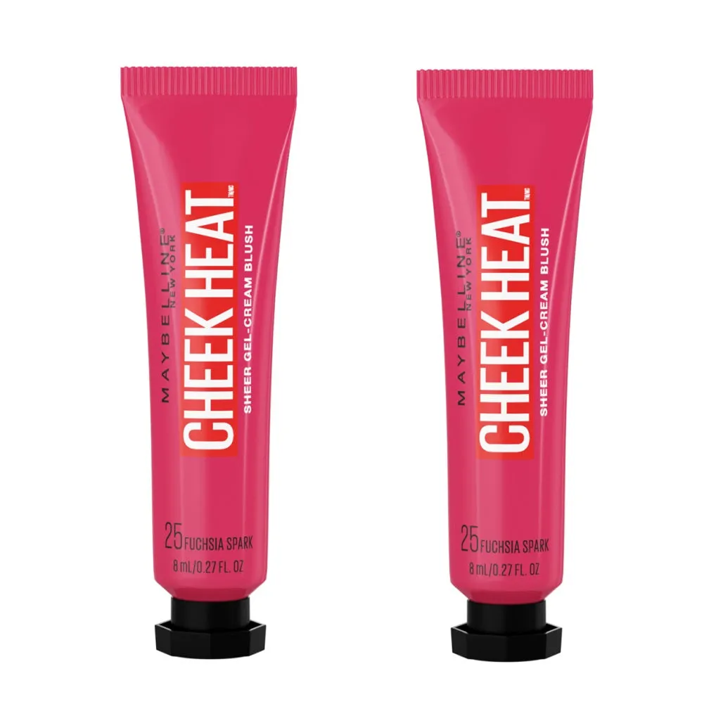 Pack of 2 Maybelline New York Cheek Heat Sheer Gel-Cream Blush, Fuchsia Spark 25