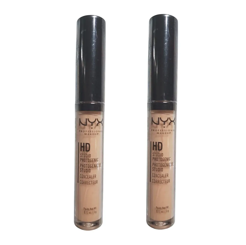 Pack of 2 NYX Professional Makeup HD Studio Photogenic Liquid Concealer, Beige CW04