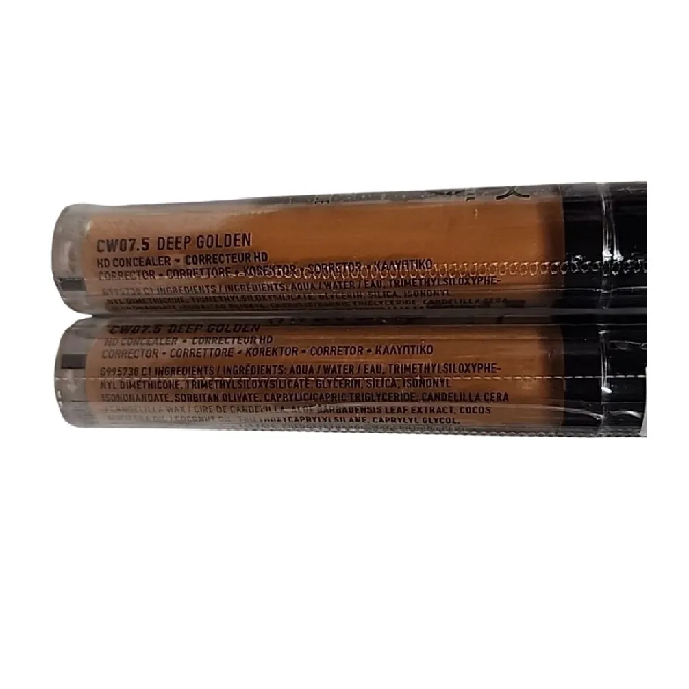 Pack of 2 NYX Professional Makeup HD Studio Photogenic Liquid Concealer, Deep Golden CW07.5