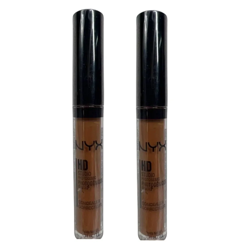 Pack of 2 NYX Professional Makeup HD Studio Photogenic Liquid Concealer, Deep Golden CW07.5