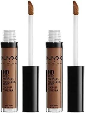 Pack of 2 NYX Professional Makeup HD Studio Photogenic Liquid Concealer, Deep Rich CW08.6