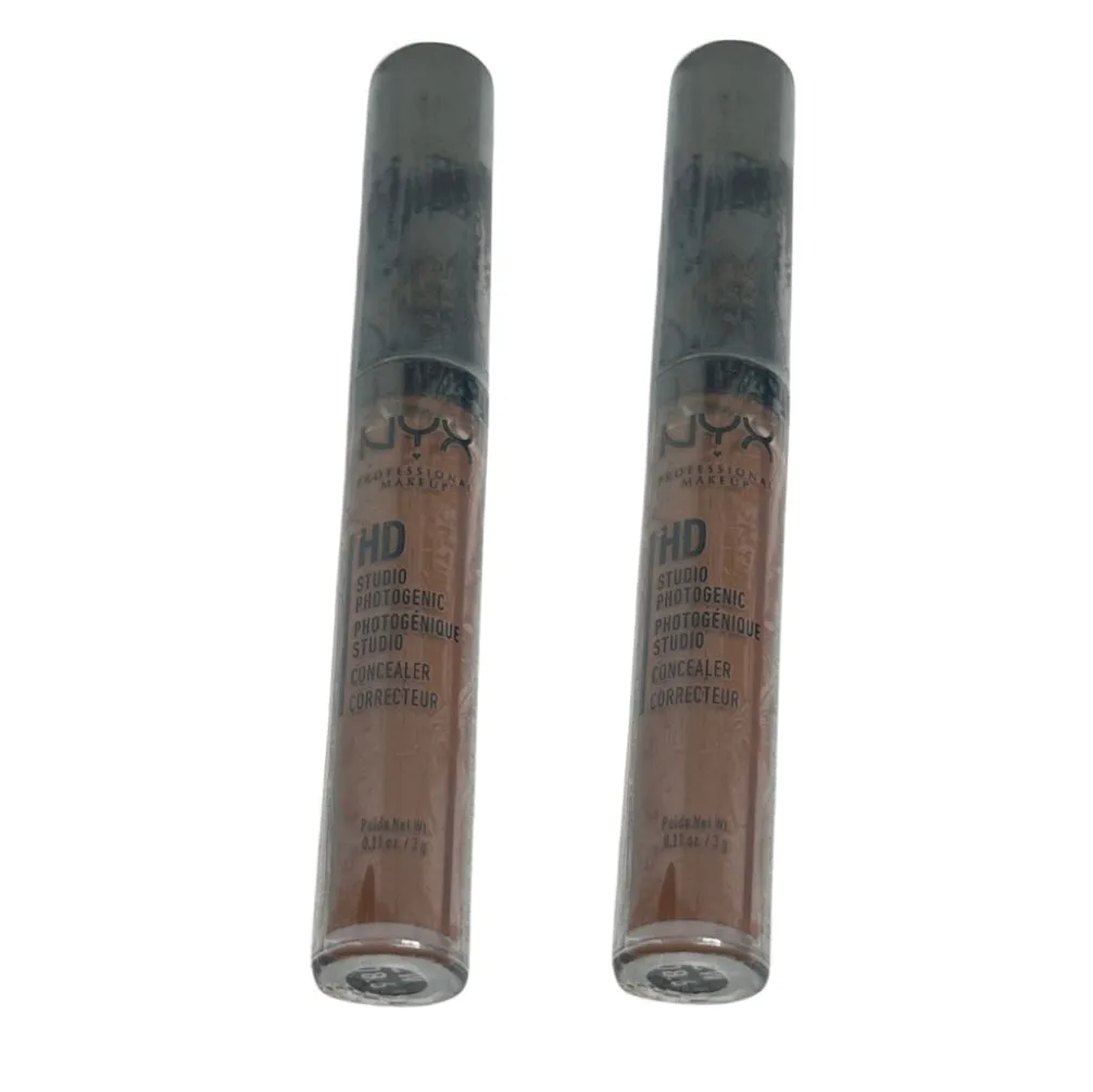 Pack of 2 NYX Professional Makeup HD Studio Photogenic Liquid Concealer, Deep Rich CW08.6