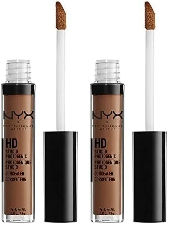 Pack of 2 NYX Professional Makeup HD Studio Photogenic Liquid Concealer, Deep Rich CW08.6
