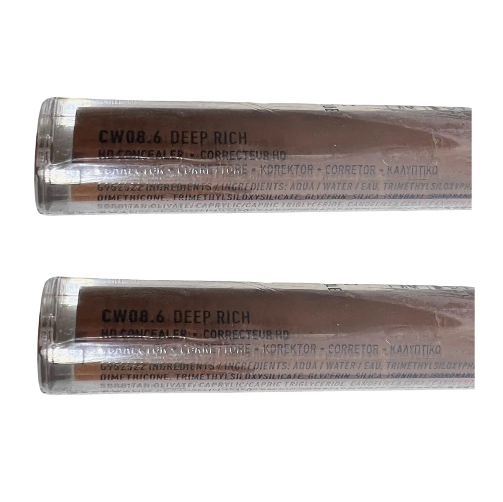 Pack of 2 NYX Professional Makeup HD Studio Photogenic Liquid Concealer, Deep Rich CW08.6