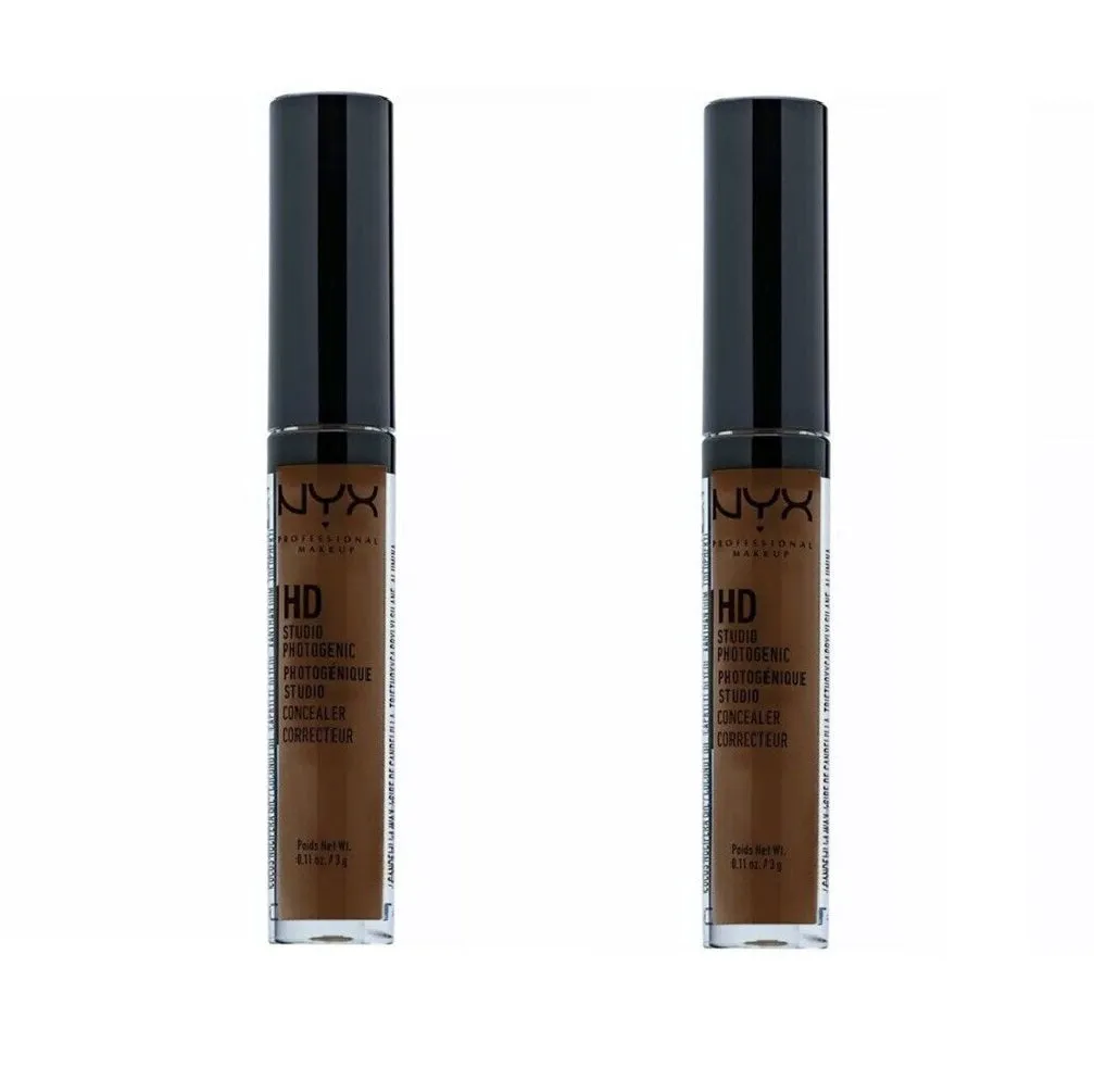 Pack of 2 NYX Professional Makeup HD Studio Photogenic Liquid Concealer, Espresso CW08.8
