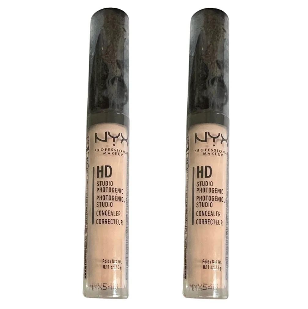 Pack of 2 NYX Professional Makeup HD Studio Photogenic Liquid Concealer, Fair CW02