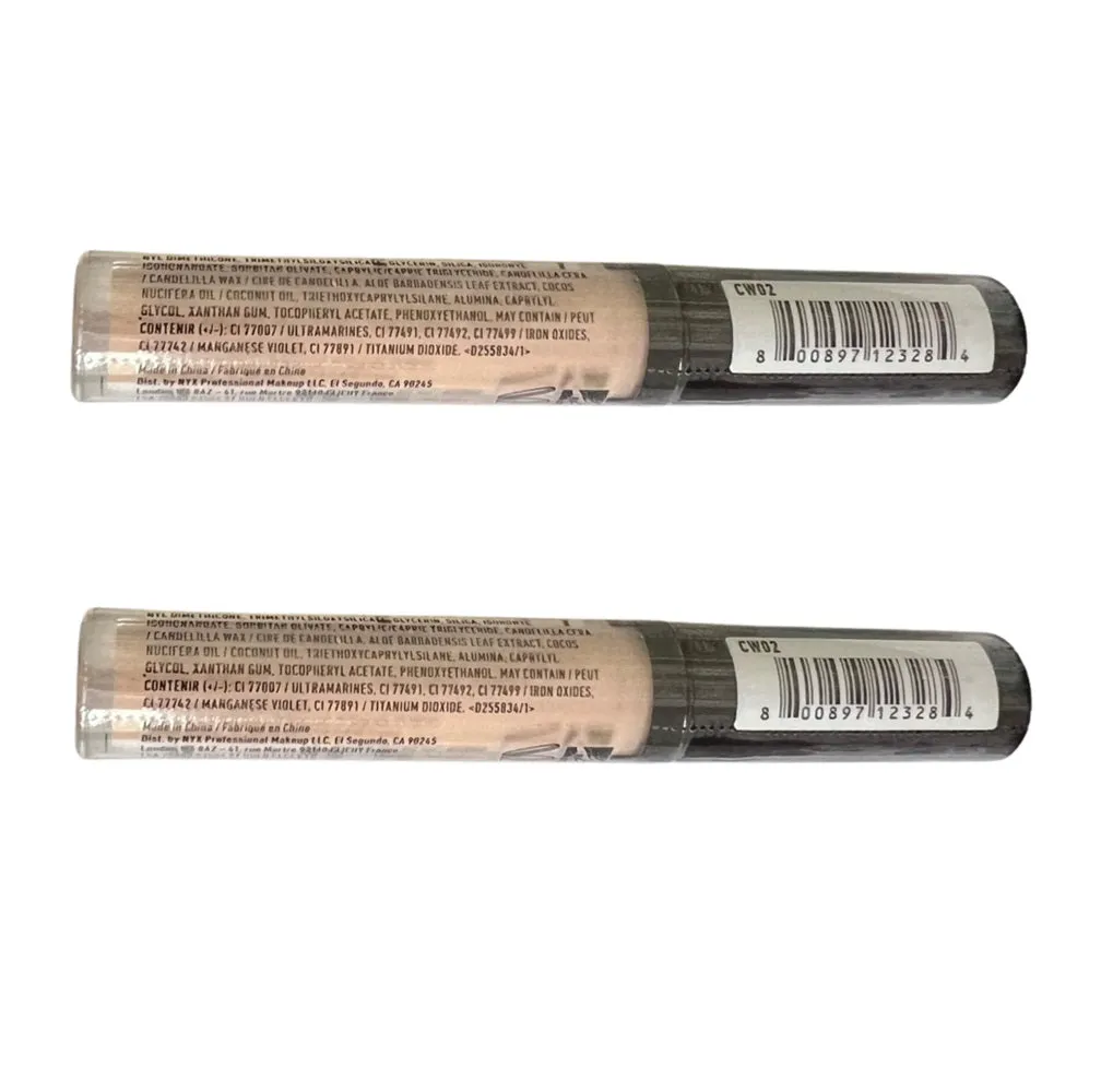 Pack of 2 NYX Professional Makeup HD Studio Photogenic Liquid Concealer, Fair CW02