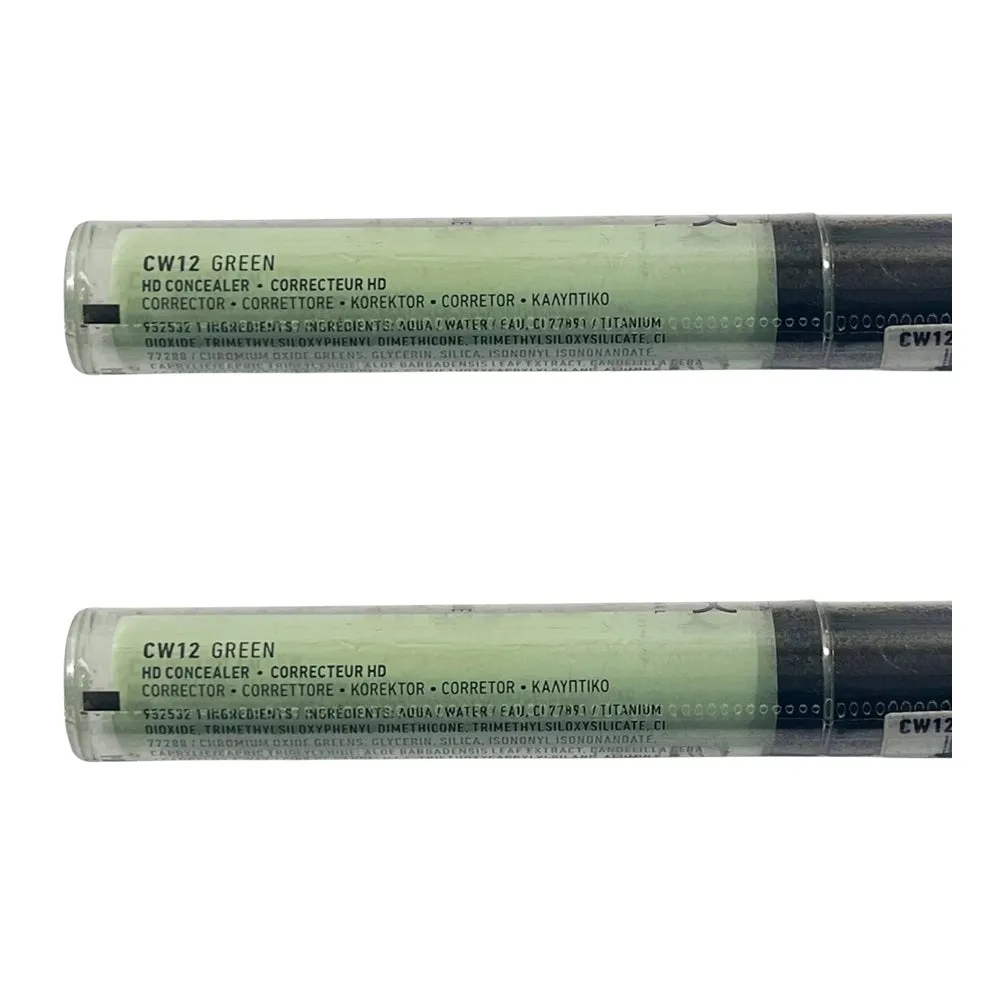 Pack of 2 NYX Professional Makeup HD Studio Photogenic Liquid Concealer, Green CW12