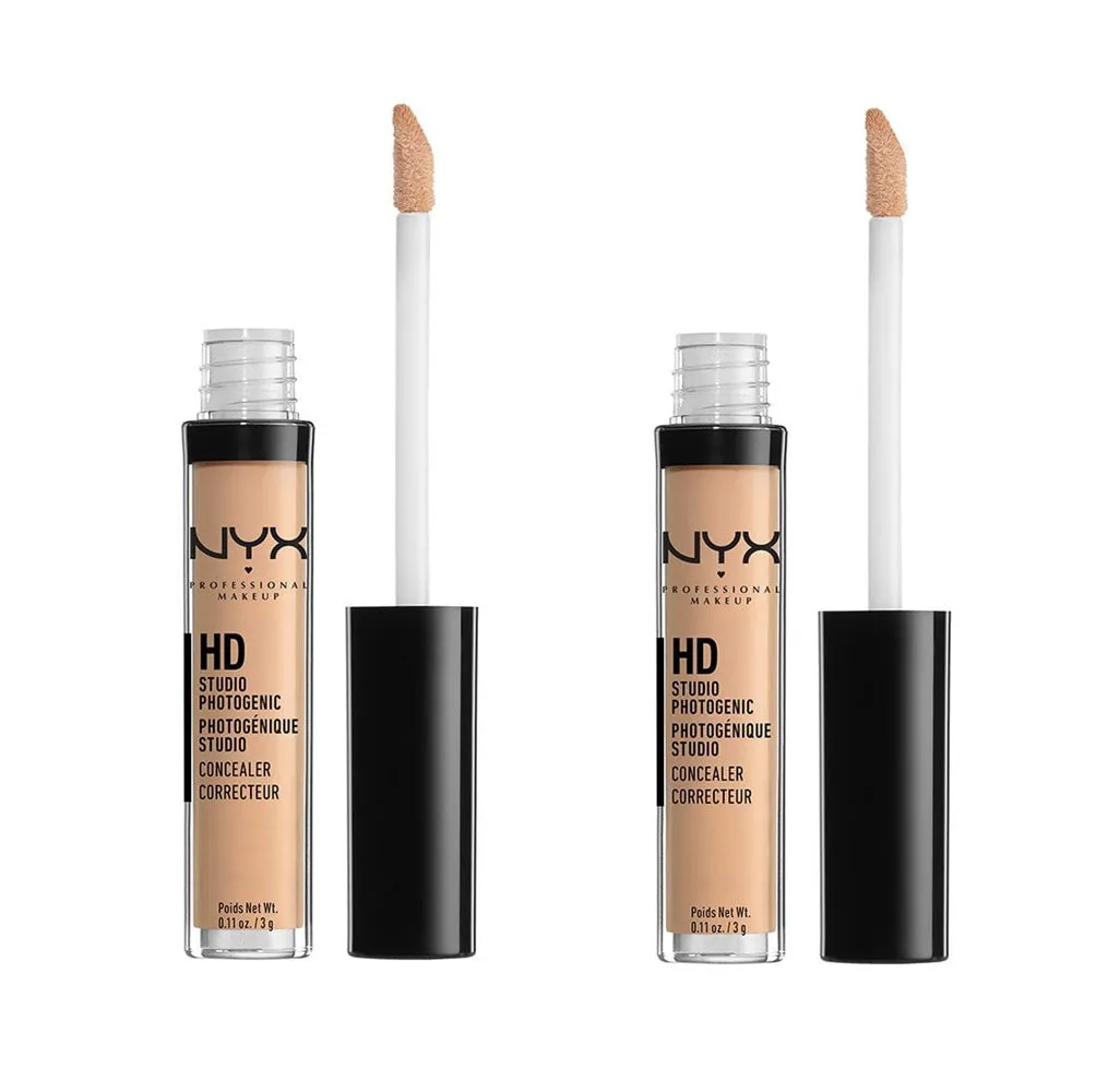 Pack of 2 NYX Professional Makeup HD Studio Photogenic Liquid Concealer, Medium CW05