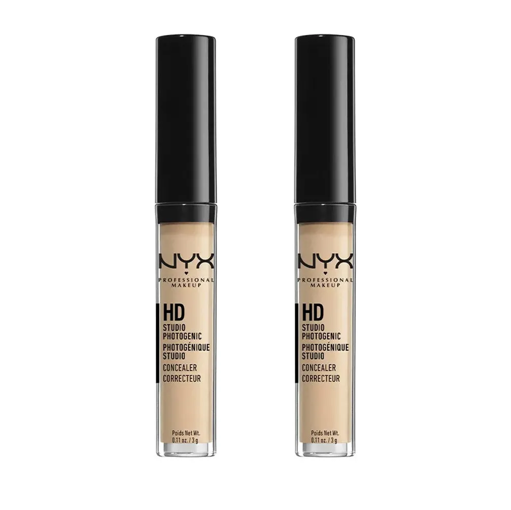 Pack of 2 NYX Professional Makeup HD Studio Photogenic Liquid Concealer, Nude Beige CW03.5