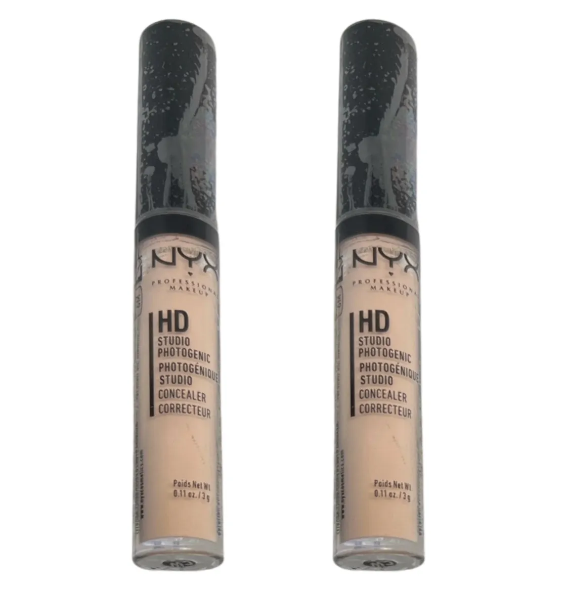 Pack of 2 NYX Professional Makeup HD Studio Photogenic Liquid Concealer, Porcelain CW01