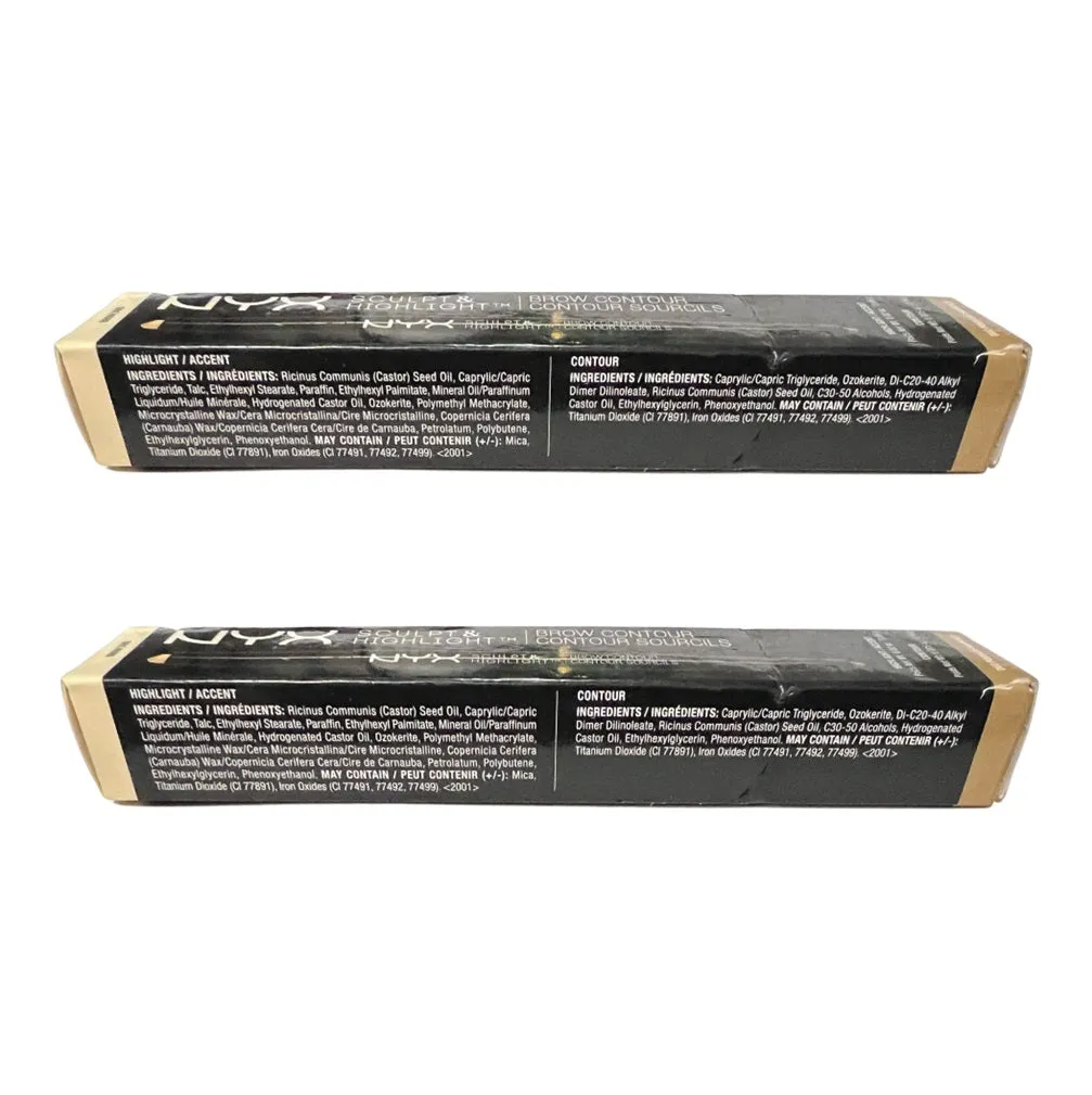 Pack of 2 NYX  Sculpt and Highlight Brow Contour, Vanilla/Taupe SHBC02