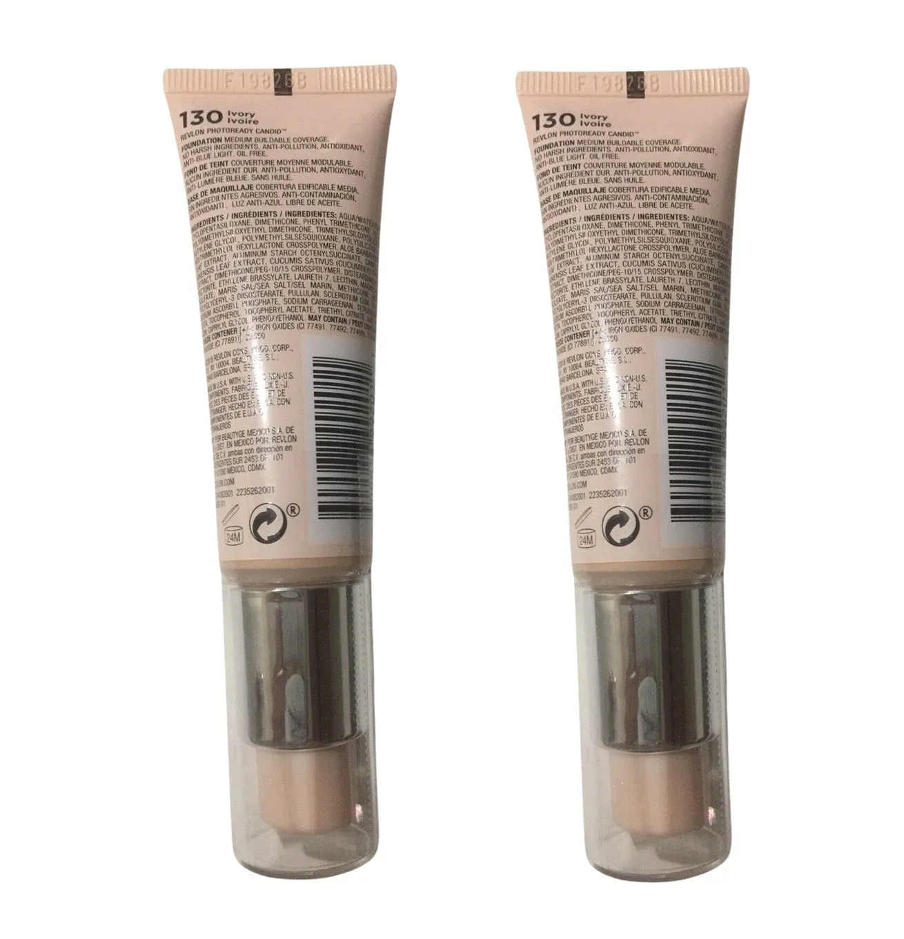 Pack of 2 Revlon PhotoReady Candid Natural Anti-Pollution Finish Foundation, Ivory 130