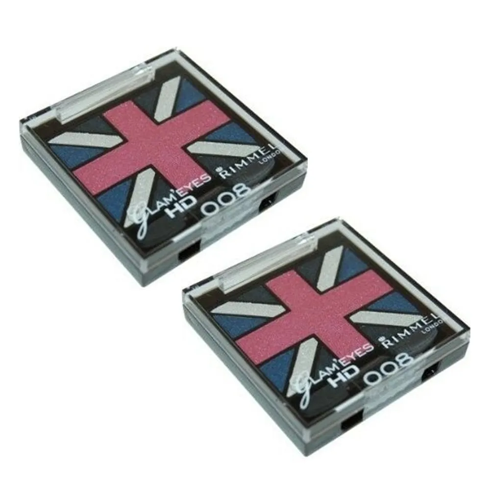 Pack of 2 Rimmel London Glam Eyes HD Quad Eye Shadow, True Union Jack 008