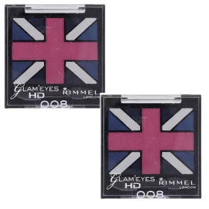 Pack of 2 Rimmel London Glam Eyes HD Quad Eye Shadow, True Union Jack 008