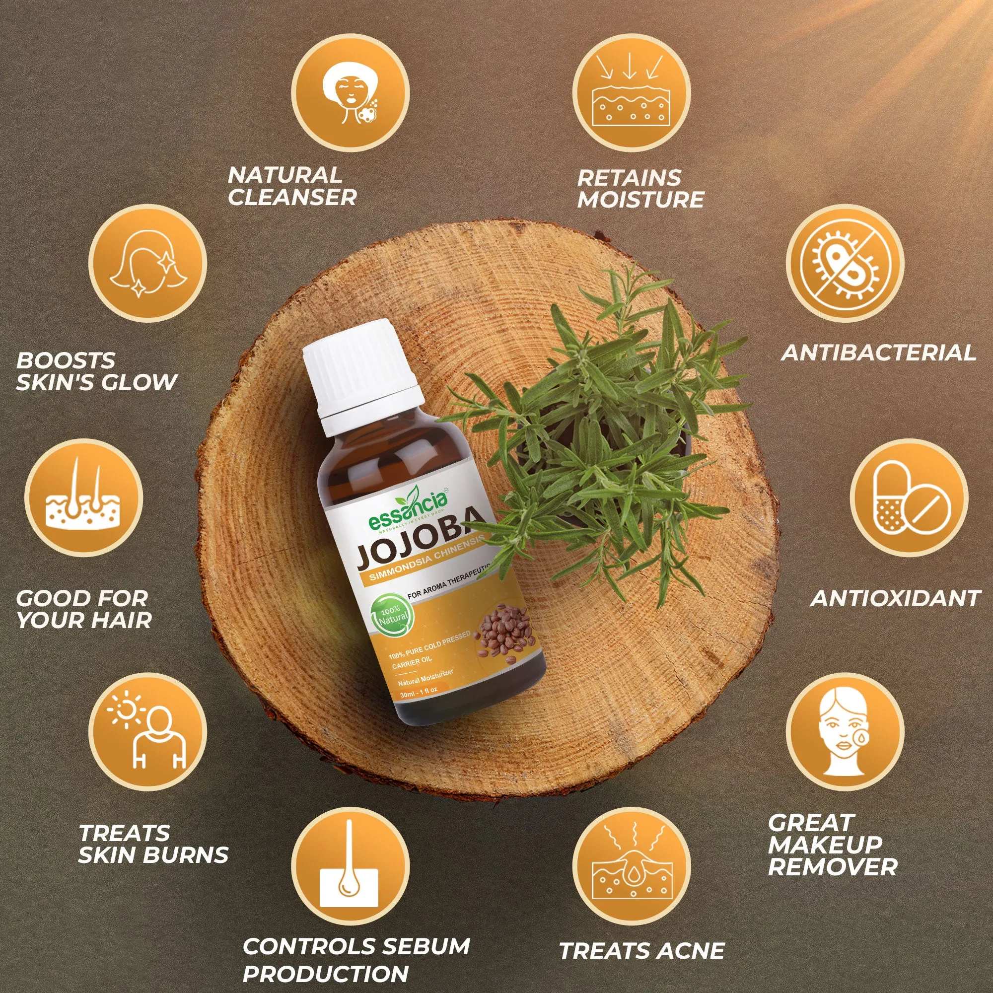 Pack of 5 Carrier Oils (Jojoba, Argan, Avocado, Grape Seed,  Rosehip)