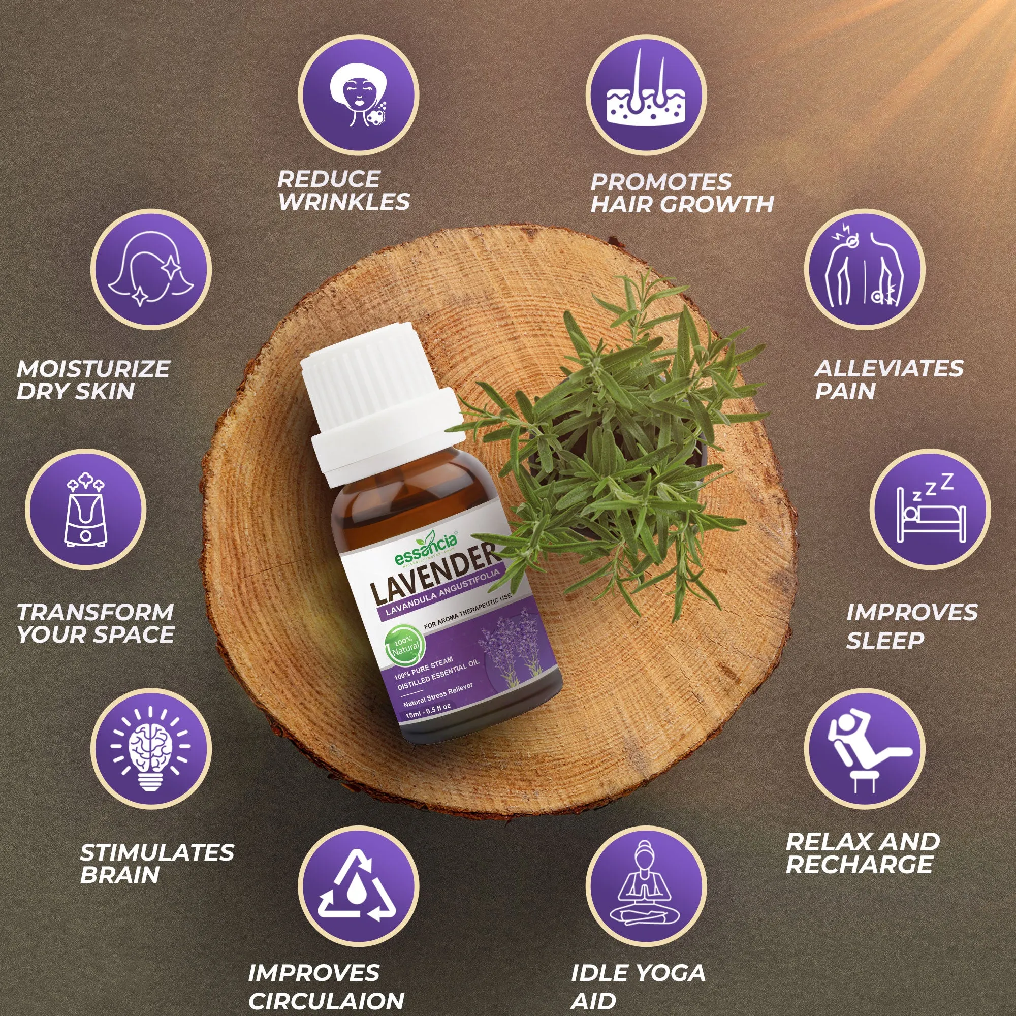 Pack of 5 Essential & Carrier Oils (Tea Tree, Lavender, Orange, Argan, Rosehip)