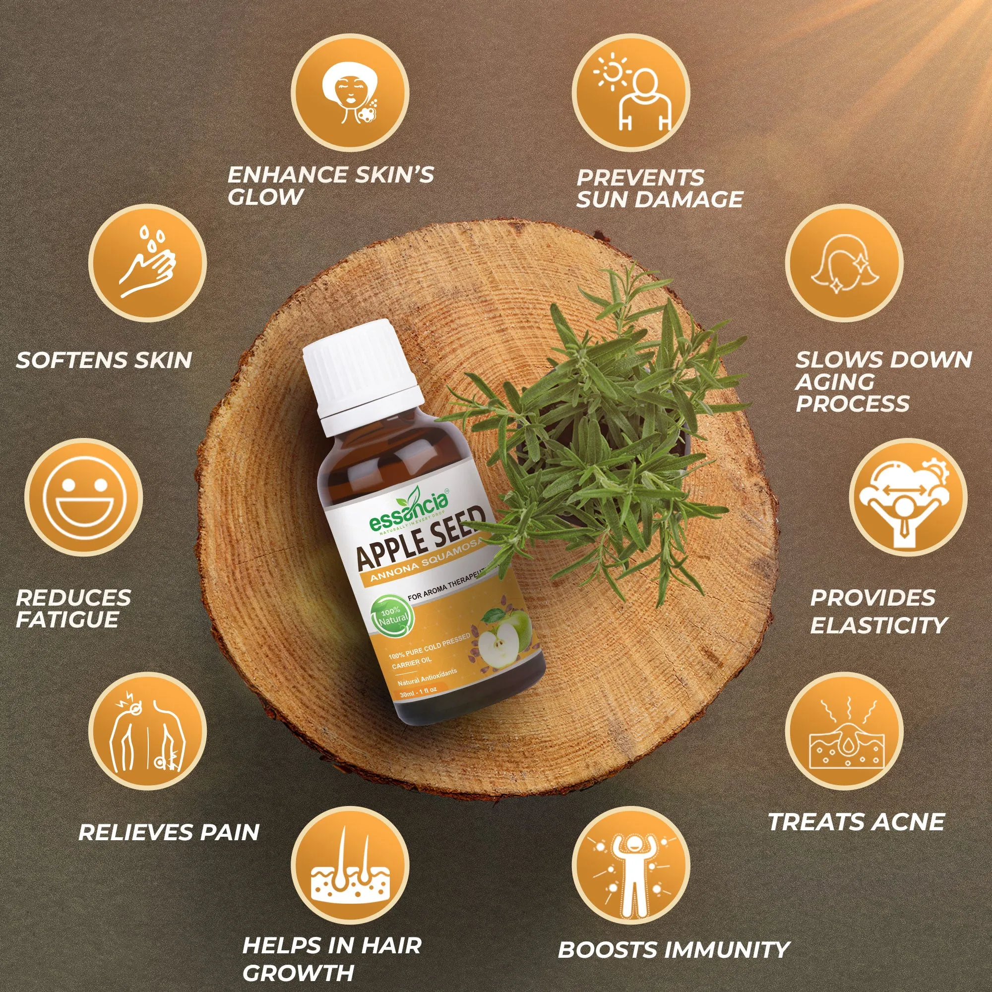 Pack Of 6 Carrier Oils (Avocado, Grape Seed, Argan, Rosehip, Jojoba, Apple Seed)