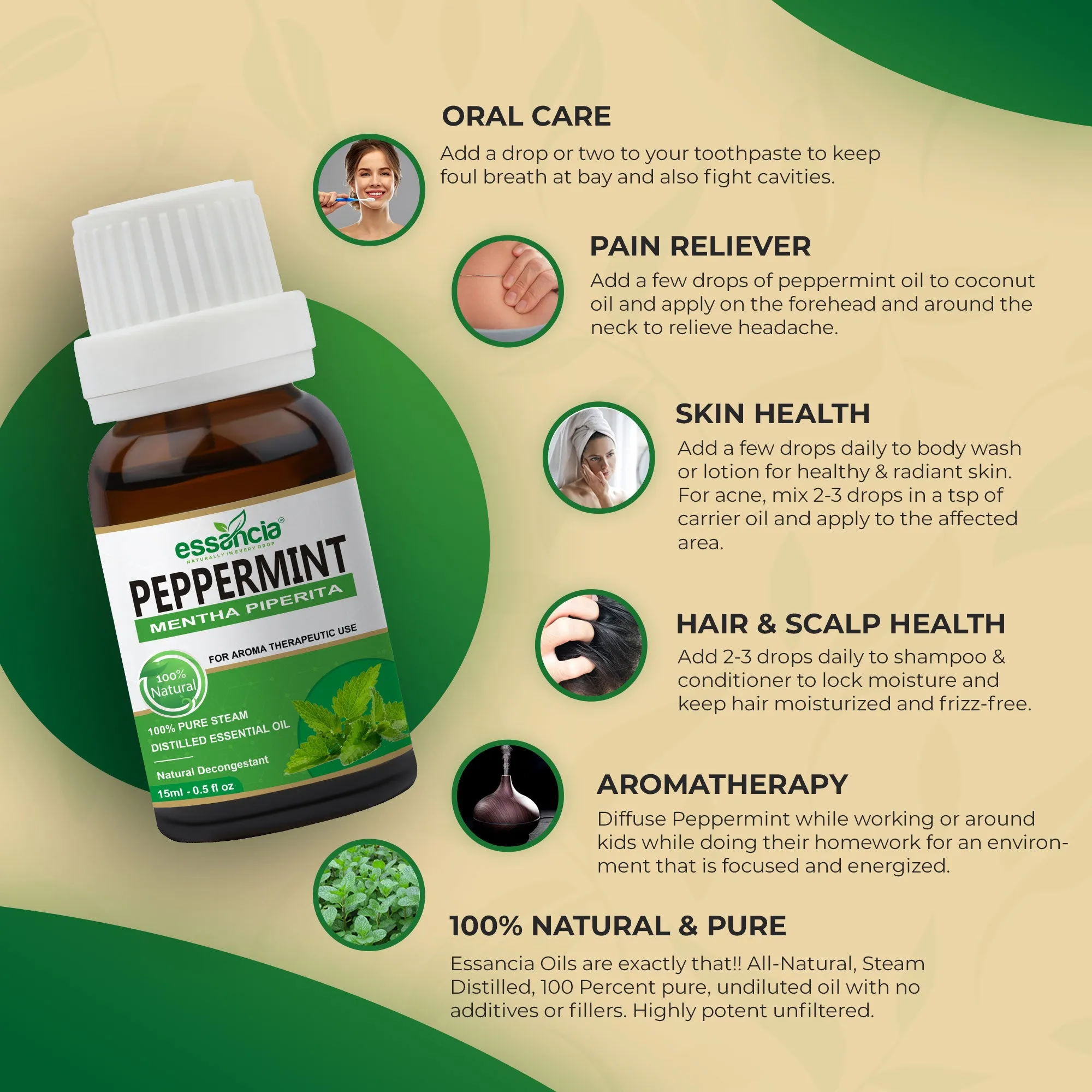 Pack Of 9 Essential & Carrier Oils (Tea Tree, Lavender, Peppermint, Eucalyptus, Rosemary & Jojoba, Argan, Avocado, Rosehip)