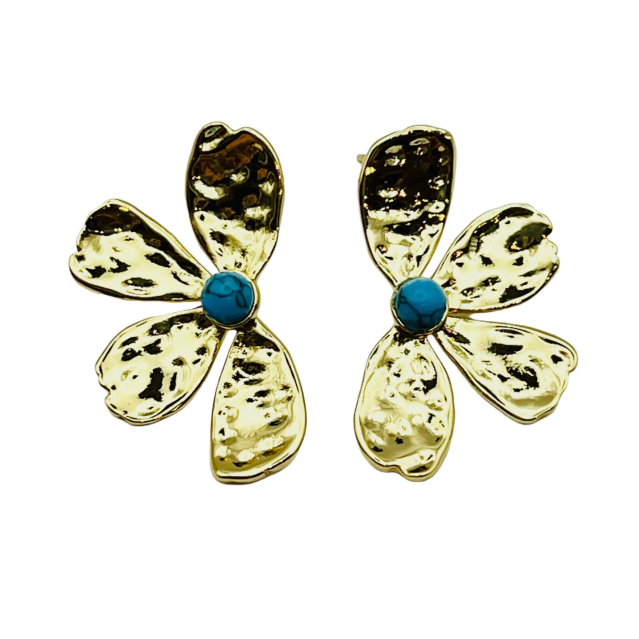 Petal Earrings- Turquoise
