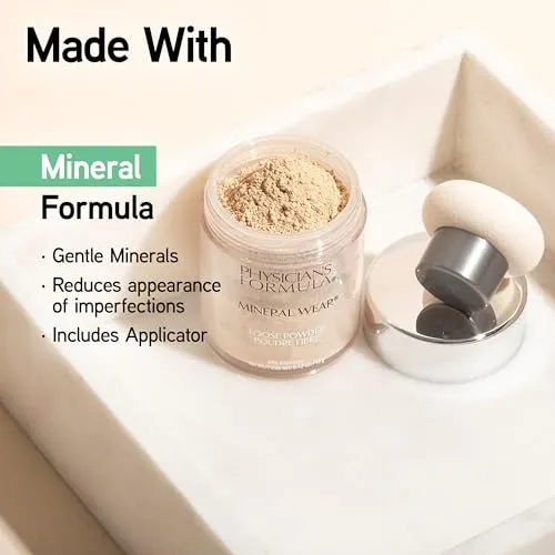 Physicians Formula Mineral Wear Talc-Free Loose Powder Translucent Light, Dermatologist Tested, Clinically Tested