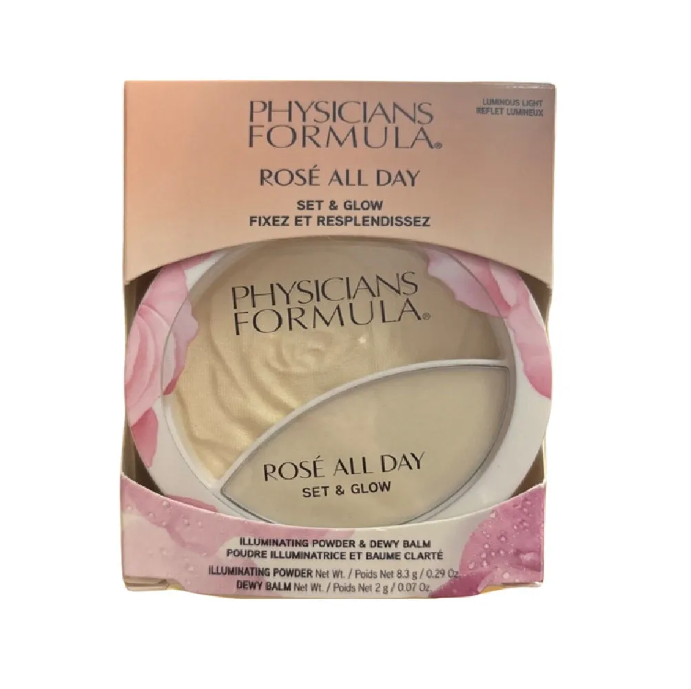 Physicians Formula Rose All Day Set & Glow Illuminating Powder & Dewy Balm, Luminous Light 1711499