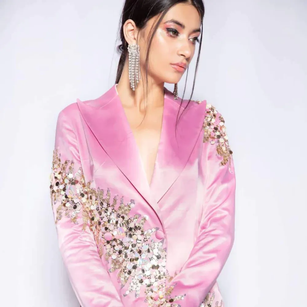 Pink Ville Sequined Blazer Dress