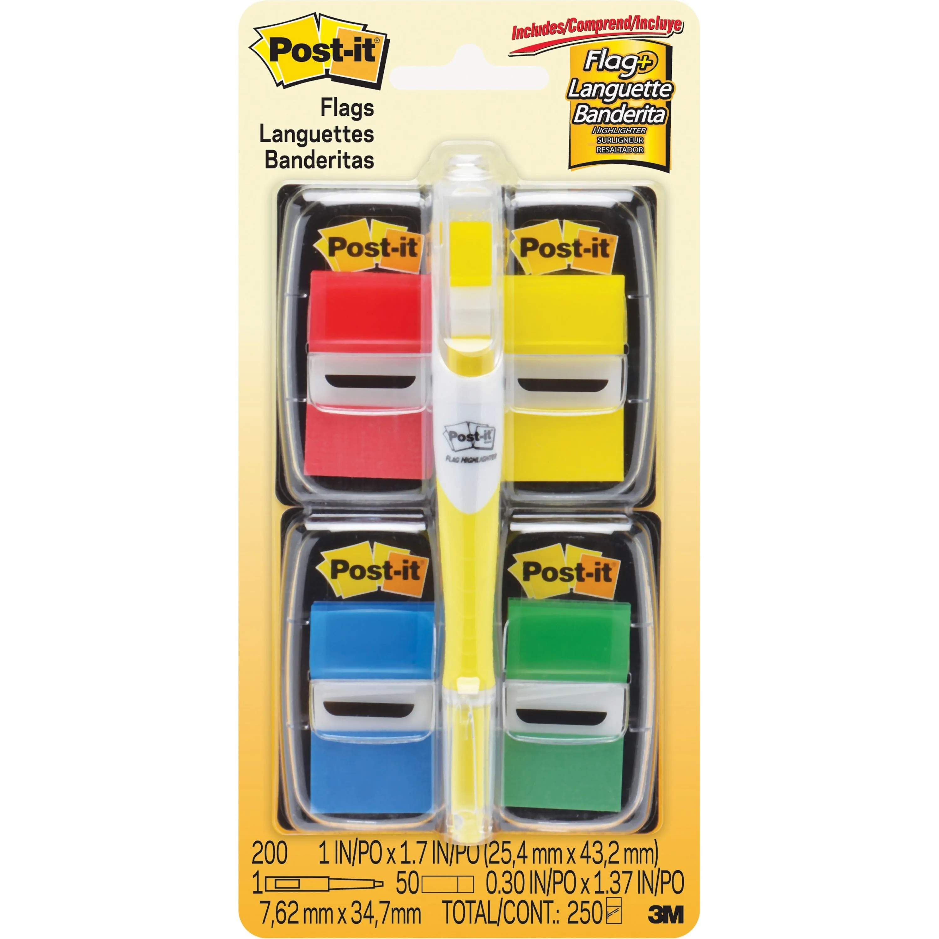 Post-it® Assorted Primary Colors Value Pack with Flag Highlighter