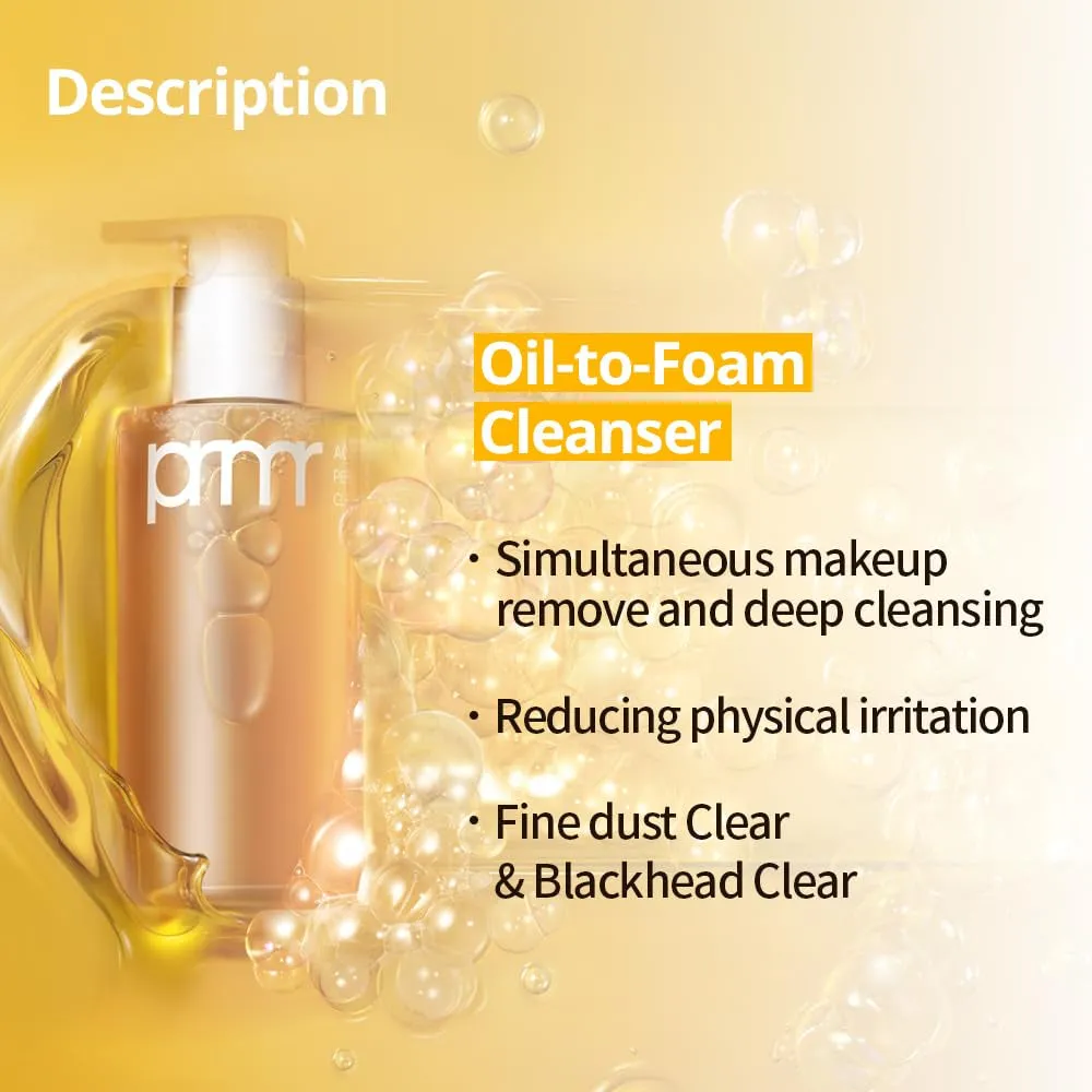 (PRMR Oiltofoam Cleanser Korean Deep Cleansing Oil, Daily Makeup Remover, Blackheads, Dust and Dirt Removal, Pore Cleaning, Hyaluronic Acid, Valentines Day Gifts for Her (200Ml, 6.76 Fl. Oz)
