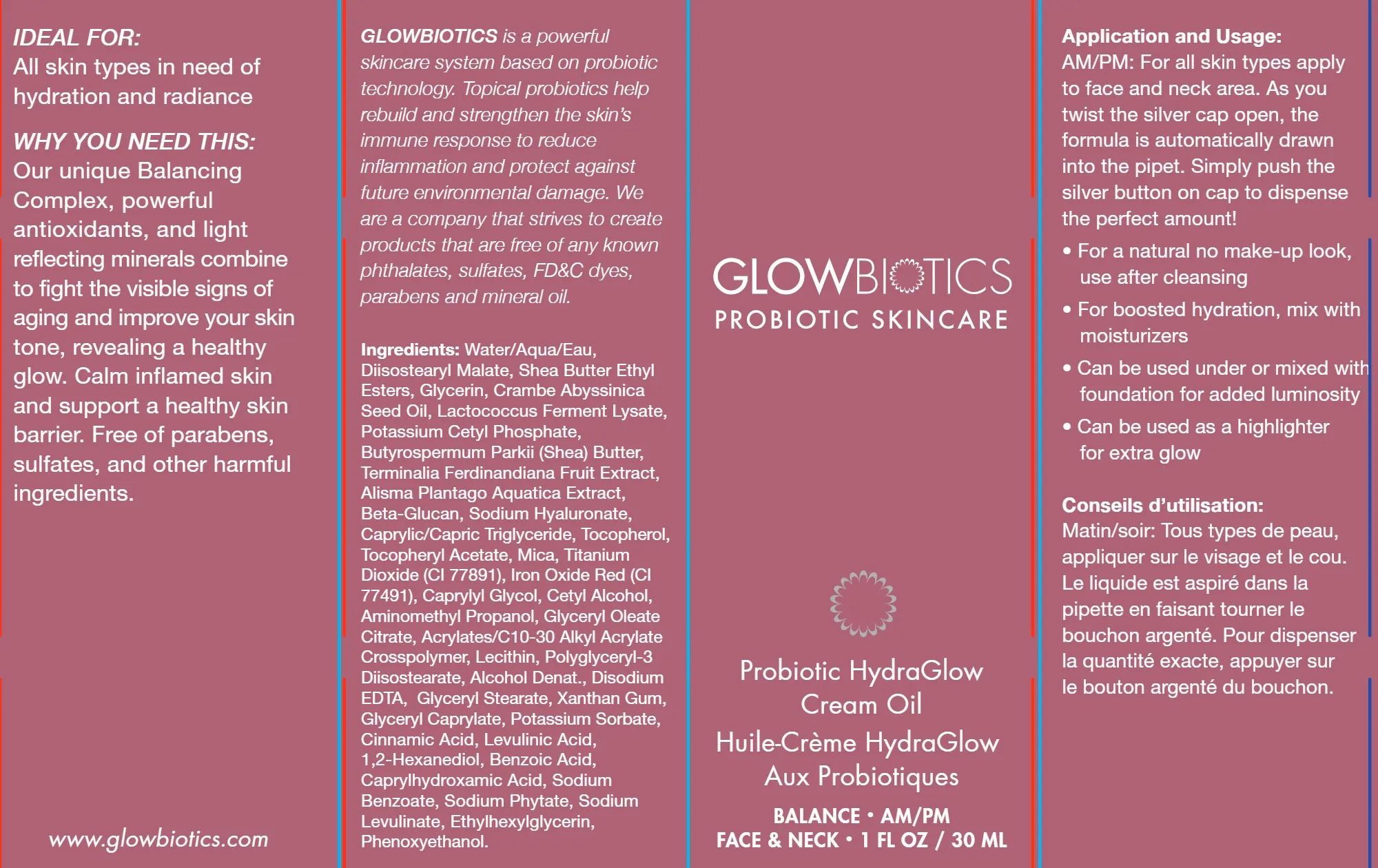 Probiotic HydraGlow Cream Oil