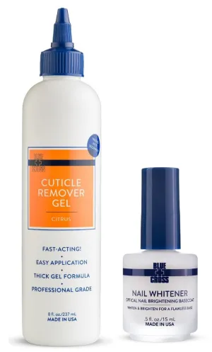 Professional Nail   Cuticle Care, Nail Whitener Optical Nail Brightening Basecoat & Citrus Scented Cuticle Remover Softener Gel, 2 Pack Bundle