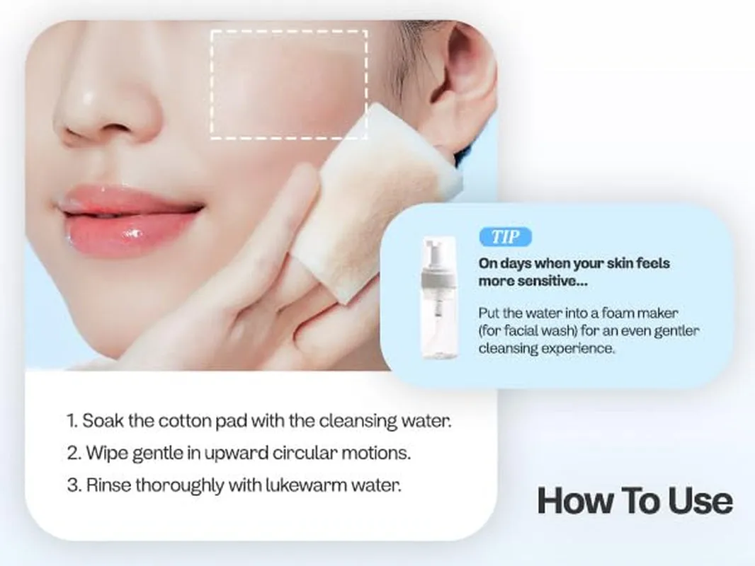 Pure Cleansing Water | Triple Micellar Technology for Sensitive Skin, Makeup Remover & Hydrating Cleanser, Korean Skincare 16.9 Fl Oz (500Ml)