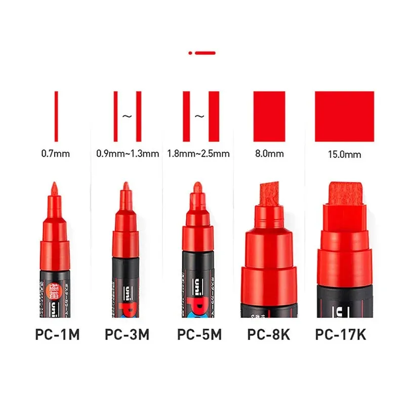 Quick-Dry Paint Marker Pen - Extra Fine Point - 8/12 Colors PC-1M