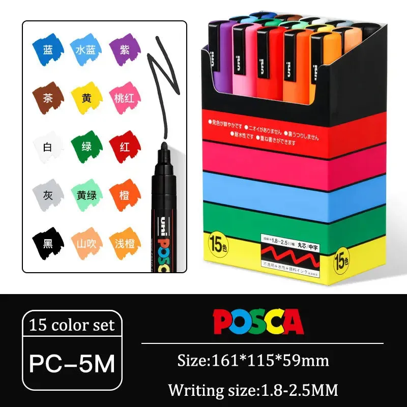 Quick-Dry Paint Marker Pen - Extra Fine Point - 8/12 Colors PC-1M