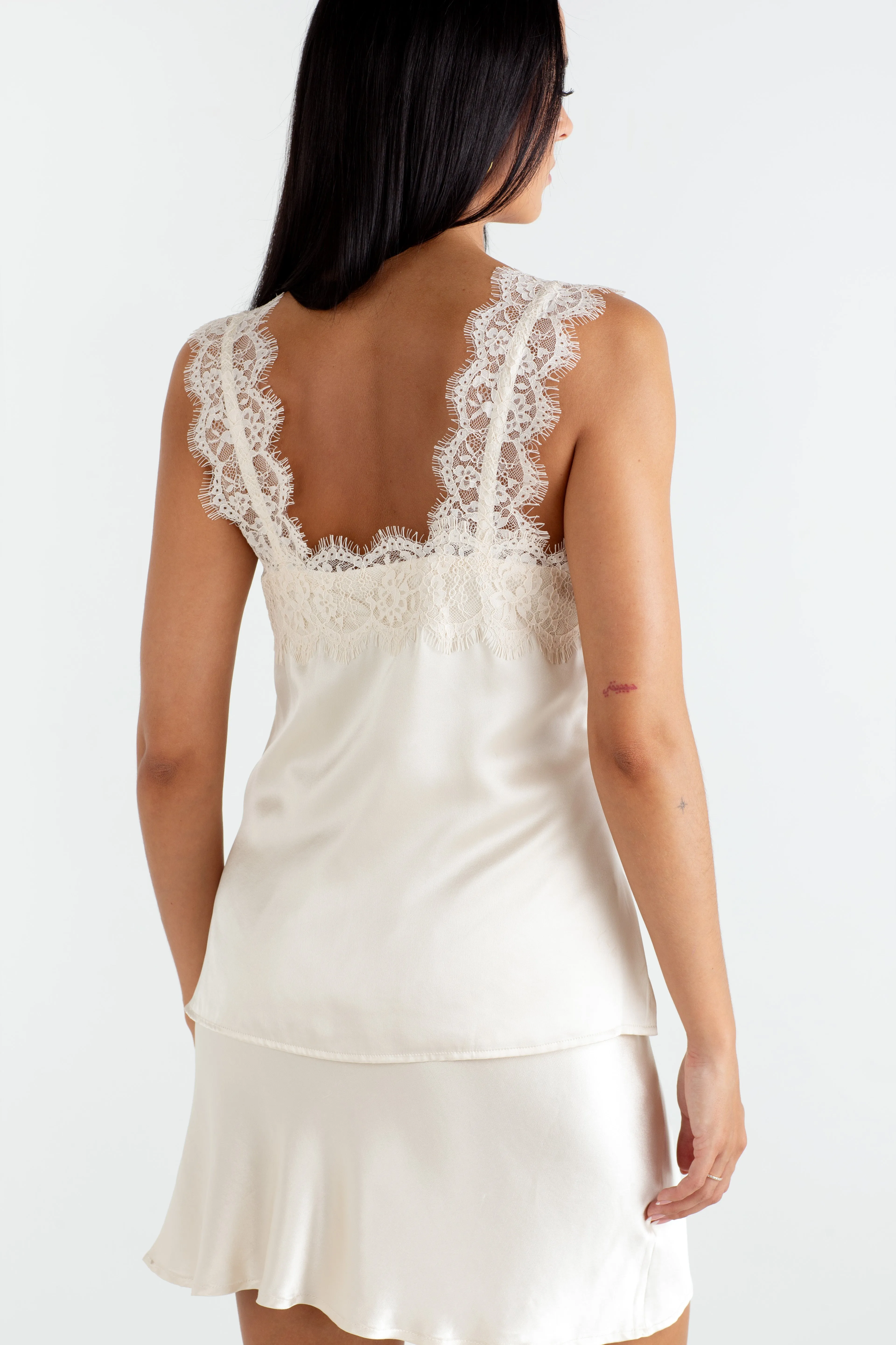 "The Becky" - Silk Cami (Bra Friendly Champagne)