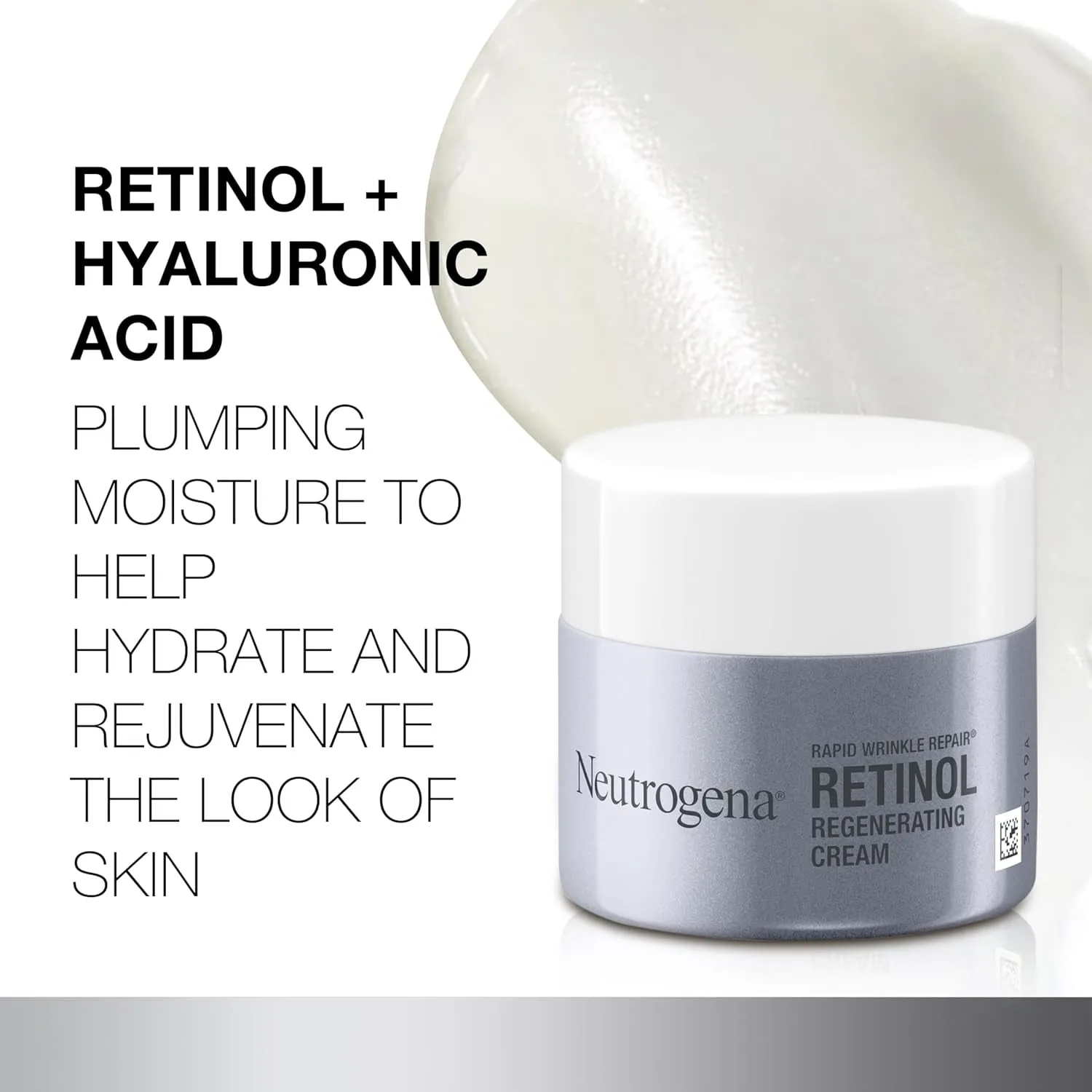 Rapid Wrinkle Repair Retinol Face Moisturizer, Daily Anti-Aging Face Cream with Retinol & Hyaluronic Acid to Fight Fine Lines, Wrinkles, & Dark Spots, 1.7 Oz