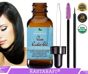 Rastarafi® 100% Pure Organic Castor Oil For Eyelashes, Skin & Face | Fast Hair Growth