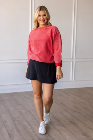 RED -ESSENTIAL CORDED CREW